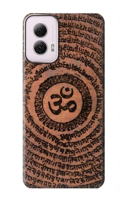 W2874 Om Symbol Tattoo Hard Case and Leather Flip Case For Motorola Moto G Power 5G (2024)