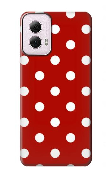 W2951 Red Polka Dots Hard Case and Leather Flip Case For Motorola Moto G Power 5G (2024)