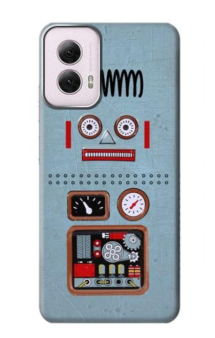 W3040 Retro Robot Toy Hard Case and Leather Flip Case For Motorola Moto G Power 5G (2024)