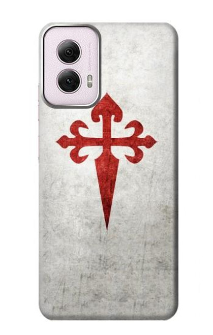 W3200 Order of Santiago Cross of Saint James Hard Case and Leather Flip Case For Motorola Moto G Power 5G (2024)