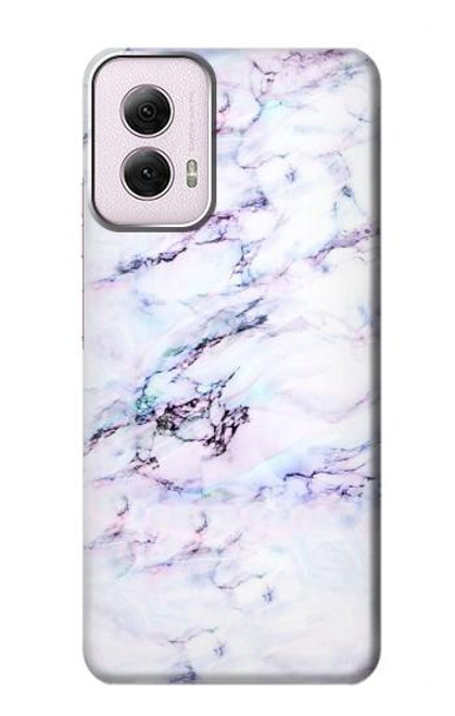 W3215 Seamless Pink Marble Hard Case and Leather Flip Case For Motorola Moto G Power 5G (2024)