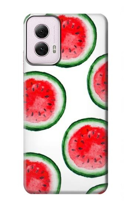 W3236 Watermelon Pattern Hard Case and Leather Flip Case For Motorola Moto G Power 5G (2024)