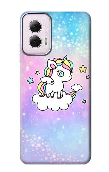 W3256 Cute Unicorn Cartoon Hard Case and Leather Flip Case For Motorola Moto G Power 5G (2024)