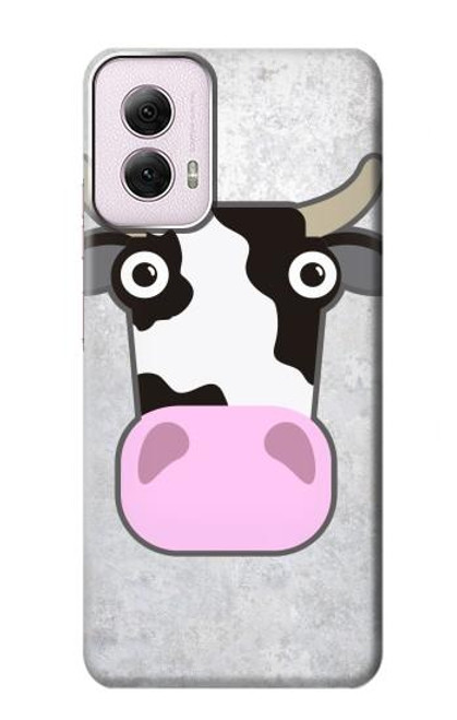 W3257 Cow Cartoon Hard Case and Leather Flip Case For Motorola Moto G Power 5G (2024)