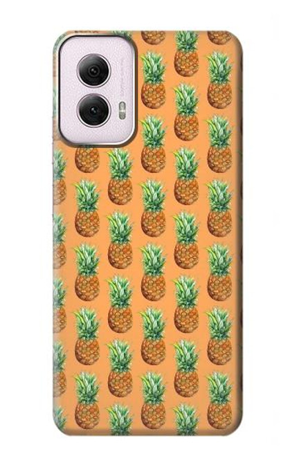 W3258 Pineapple Pattern Hard Case and Leather Flip Case For Motorola Moto G Power 5G (2024)