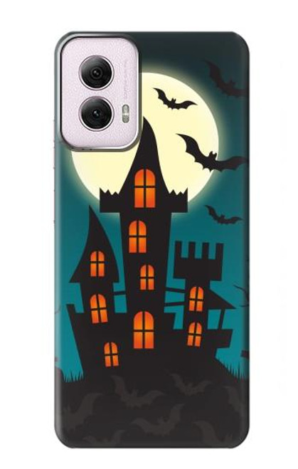 W3268 Halloween Festival Castle Hard Case and Leather Flip Case For Motorola Moto G Power 5G (2024)