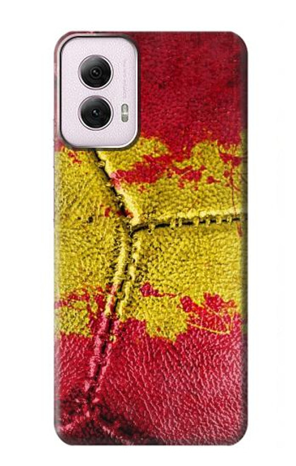 W3315 Spain Flag Vintage Football Graphic Hard Case and Leather Flip Case For Motorola Moto G Power 5G (2024)