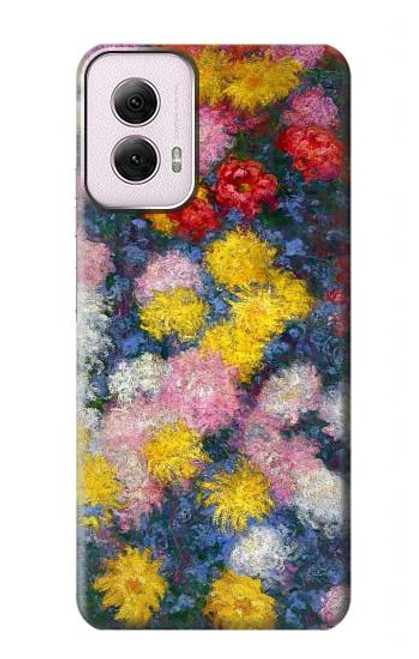 W3342 Claude Monet Chrysanthemums Hard Case and Leather Flip Case For Motorola Moto G Power 5G (2024)