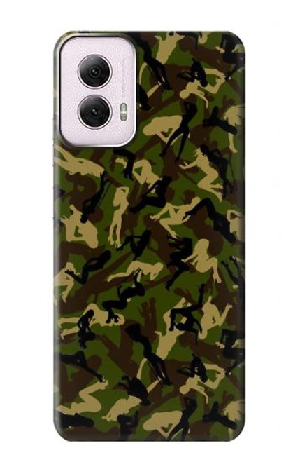 W3356 Sexy Girls Camo Camouflage Hard Case and Leather Flip Case For Motorola Moto G Power 5G (2024)