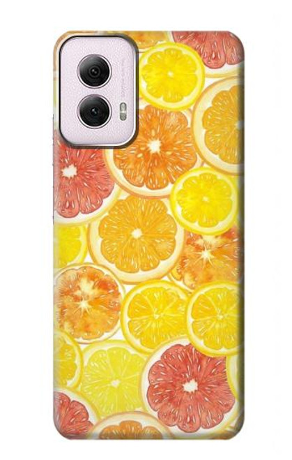 W3408 Lemon Hard Case and Leather Flip Case For Motorola Moto G Power 5G (2024)