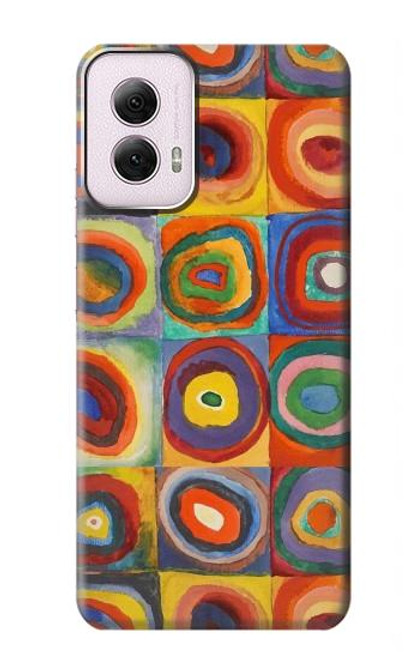 W3409 Squares Concentric Circles Hard Case and Leather Flip Case For Motorola Moto G Power 5G (2024)