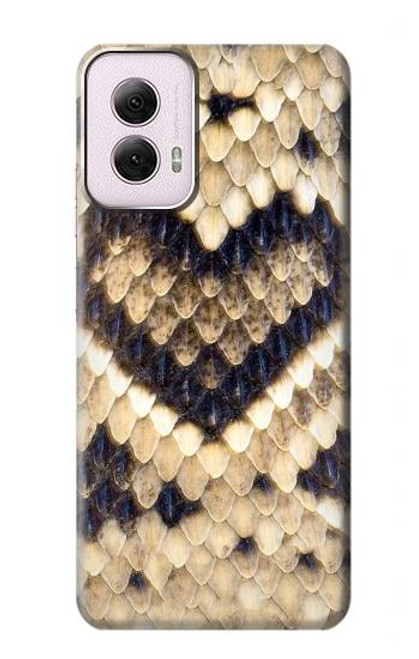 W3417 Diamond Rattle Snake Graphic Print Hard Case and Leather Flip Case For Motorola Moto G Power 5G (2024)