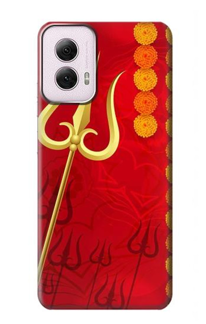 W3788 Shiv Trishul Hard Case and Leather Flip Case For Motorola Moto G Power 5G (2024)