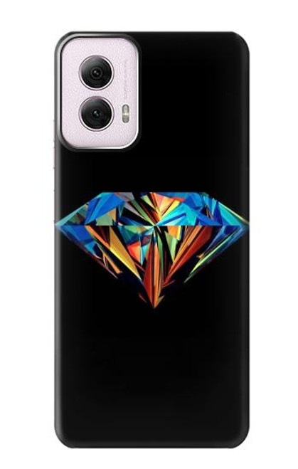 W3842 Abstract Colorful Diamond Hard Case and Leather Flip Case For Motorola Moto G Power 5G (2024)