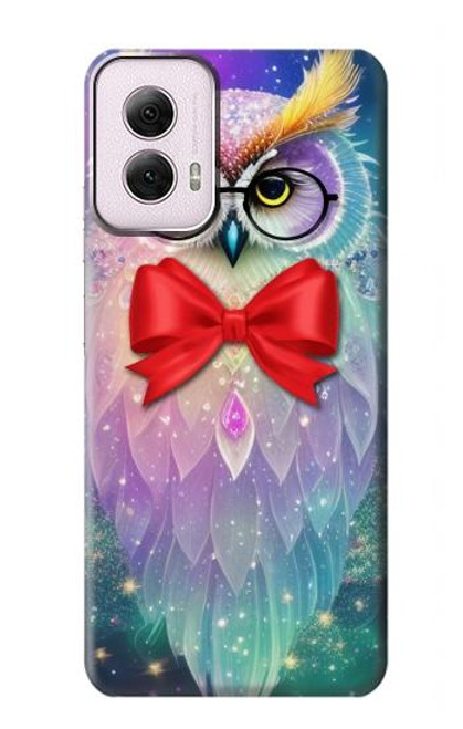 W3934 Fantasy Nerd Owl Hard Case and Leather Flip Case For Motorola Moto G Power 5G (2024)