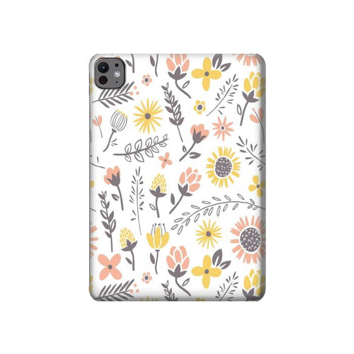 W2354 Pastel Flowers Pattern Tablet Hard Case For iPad Pro 11 (2024)
