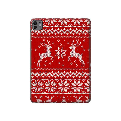 W2835 Christmas Reindeer Knitted Pattern Tablet Hard Case For iPad Pro 11 (2024)