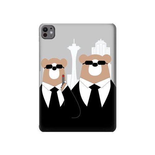 W3557 Bear in Black Suit Tablet Hard Case For iPad Pro 11 (2024)