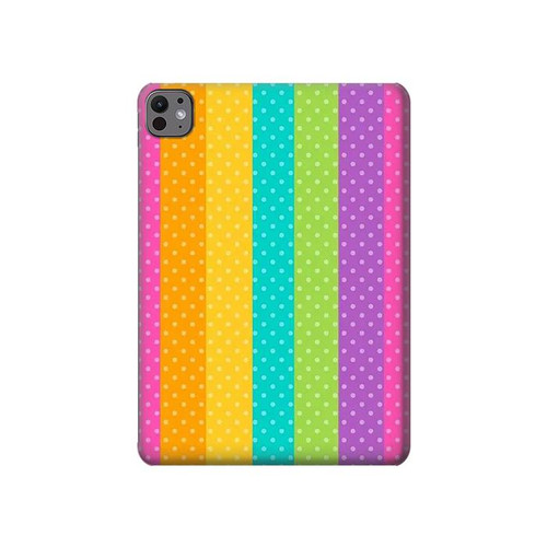 W3678 Colorful Rainbow Vertical Tablet Hard Case For iPad Pro 11 (2024)