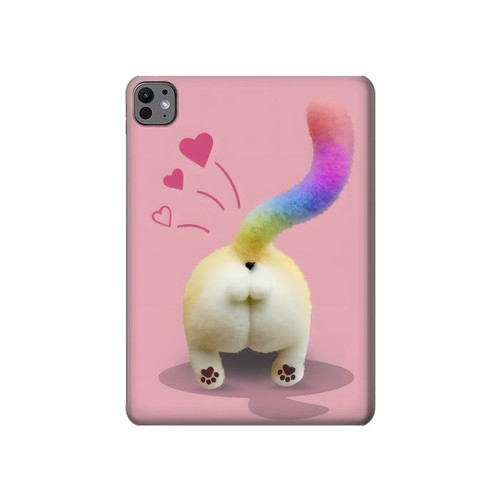 W3923 Cat Bottom Rainbow Tail Tablet Hard Case For iPad Pro 11 (2024)