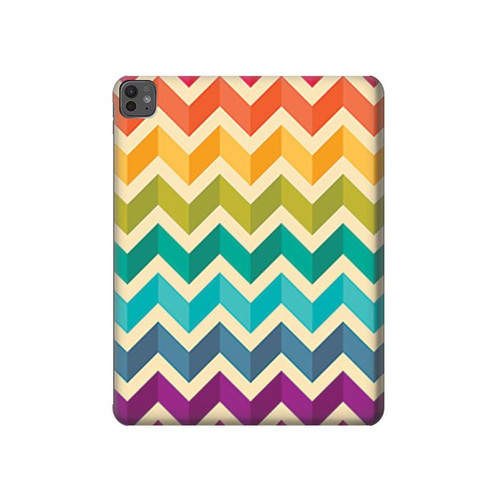 W2362 Rainbow Colorful Shavron Zig Zag Pattern Tablet Hard Case For iPad Pro 13 (2024)