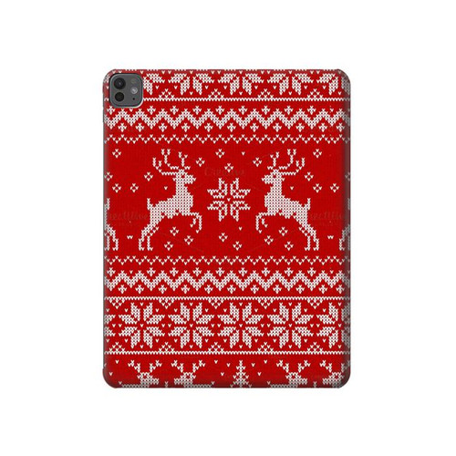 W2835 Christmas Reindeer Knitted Pattern Tablet Hard Case For iPad Pro 13 (2024)