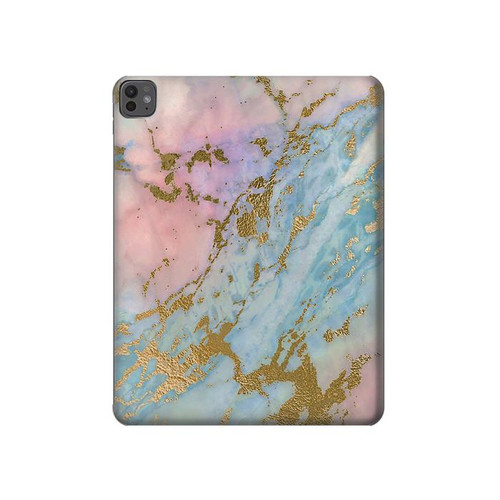 W3717 Rose Gold Blue Pastel Marble Graphic Printed Tablet Hard Case For iPad Pro 13 (2024)