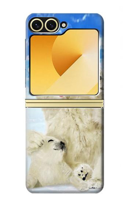 W3794 Arctic Polar Bear and Seal Paint Hard Case and Leather Flip Case For Samsung Galaxy Z Flip 6