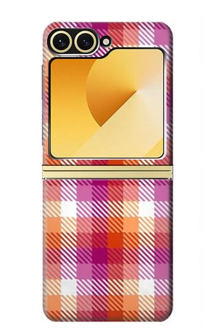 W3941 LGBT Lesbian Pride Flag Plaid Hard Case and Leather Flip Case For Samsung Galaxy Z Flip 6