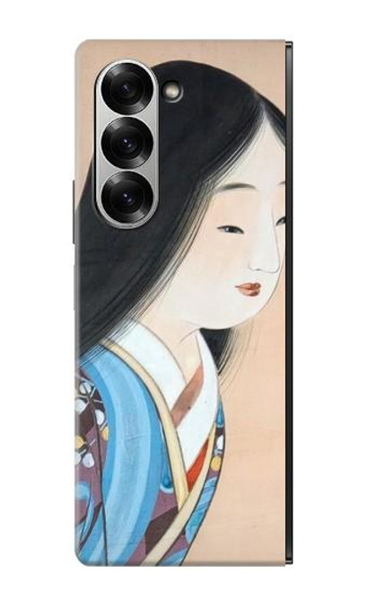 W3483 Japan Beauty Kimono Hard Case and Leather Flip Case For Samsung Galaxy Z Fold 6