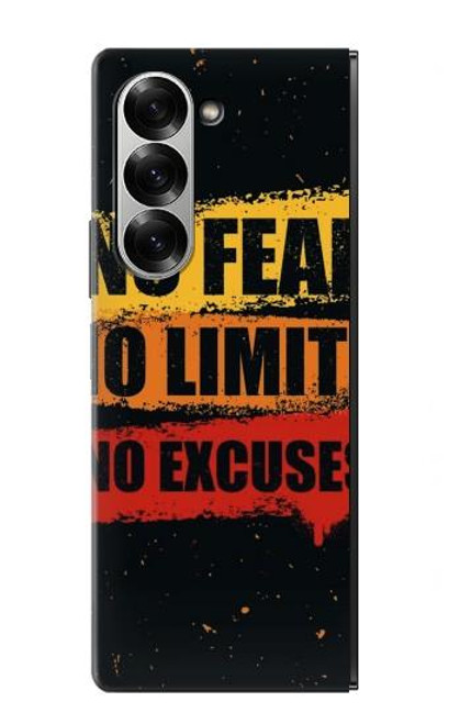 W3492 No Fear Limits Excuses Hard Case and Leather Flip Case For Samsung Galaxy Z Fold 6