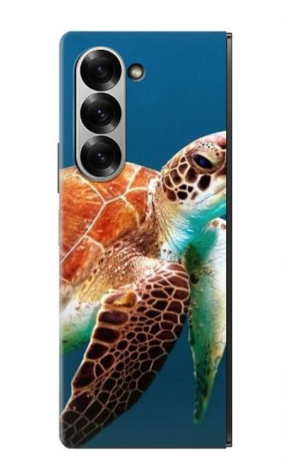 W3497 Green Sea Turtle Hard Case and Leather Flip Case For Samsung Galaxy Z Fold 6