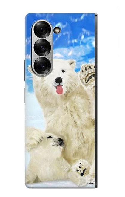 W3794 Arctic Polar Bear and Seal Paint Hard Case and Leather Flip Case For Samsung Galaxy Z Fold 6