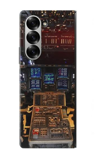 W3836 Airplane Cockpit Hard Case and Leather Flip Case For Samsung Galaxy Z Fold 6