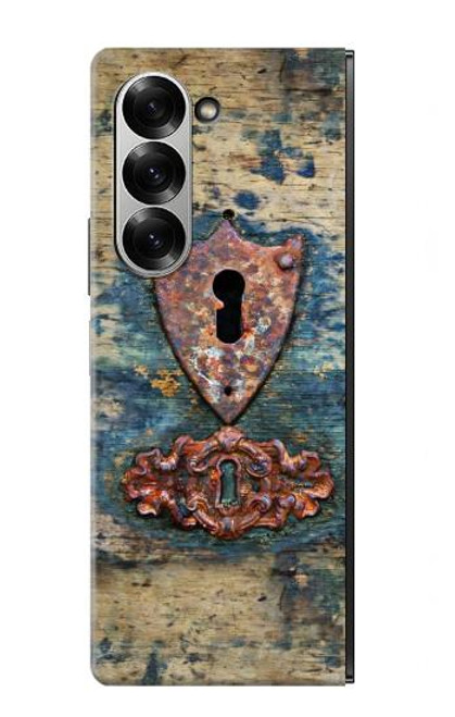 W3955 Vintage Keyhole Weather Door Hard Case and Leather Flip Case For Samsung Galaxy Z Fold 6