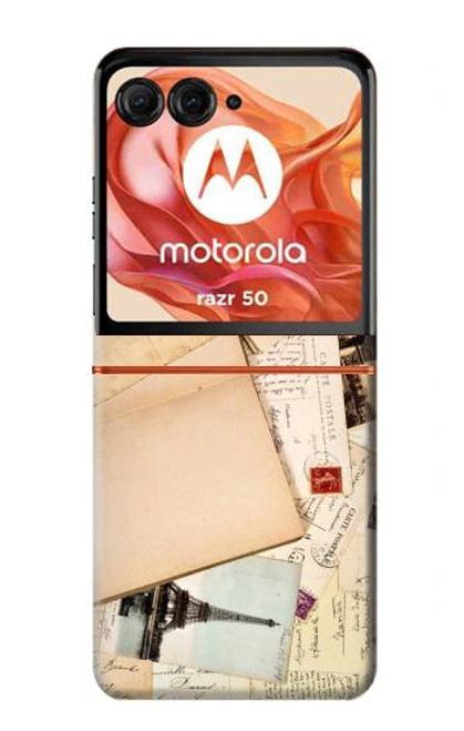 W3397 Postcards Memories Hard Case and Leather Flip Case For Motorola Razr 50