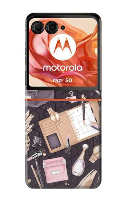 W3448 Fashion Hard Case and Leather Flip Case For Motorola Razr 50