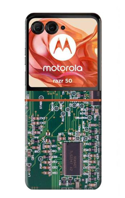 W3519 Electronics Circuit Board Graphic Hard Case and Leather Flip Case For Motorola Razr 50