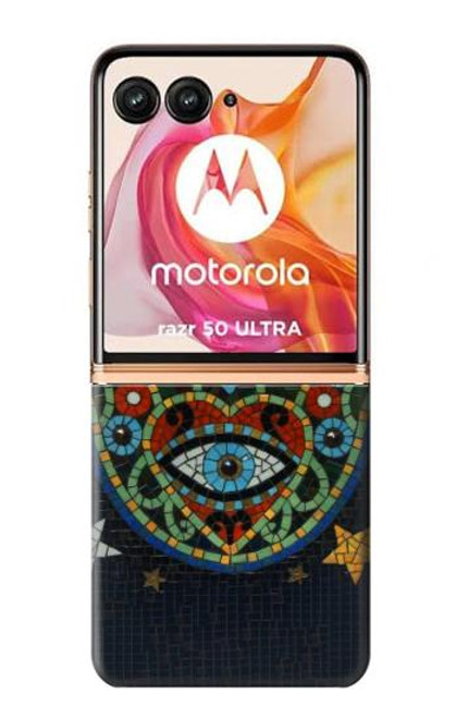 W3175 Hamsa Hand Mosaics Hard Case and Leather Flip Case For Motorola Razr 50 Ultra