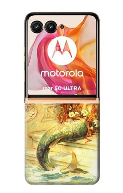 W3184 Little Mermaid Painting Hard Case and Leather Flip Case For Motorola Razr 50 Ultra