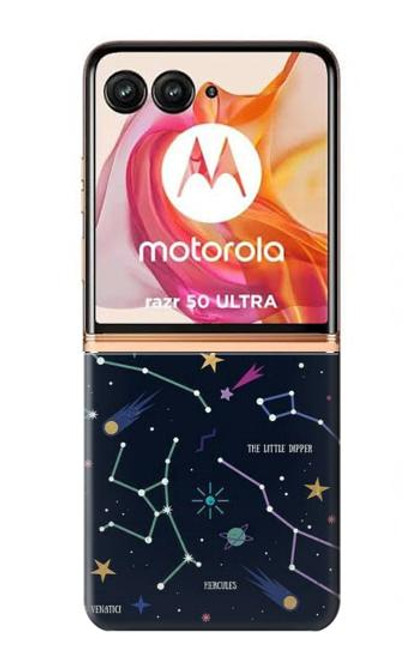 W3220 Star Map Zodiac Constellations Hard Case and Leather Flip Case For Motorola Razr 50 Ultra