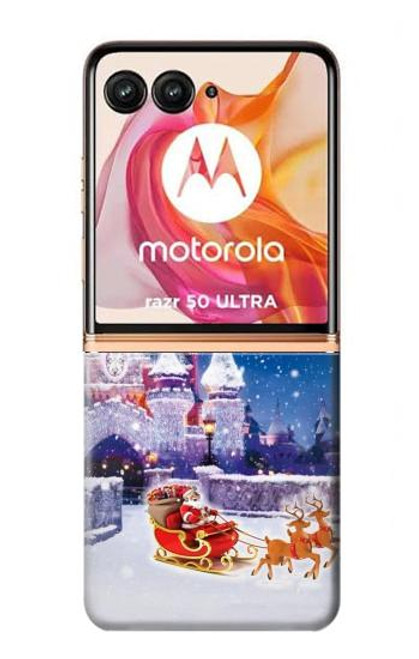 W3282 Santa Xmas Castle Hard Case and Leather Flip Case For Motorola Razr 50 Ultra