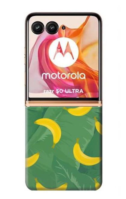 W3286 Banana Fruit Pattern Hard Case and Leather Flip Case For Motorola Razr 50 Ultra