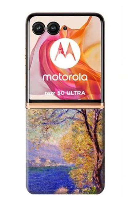 W3339 Claude Monet Antibes Seen from the Salis Gardens Hard Case and Leather Flip Case For Motorola Razr 50 Ultra