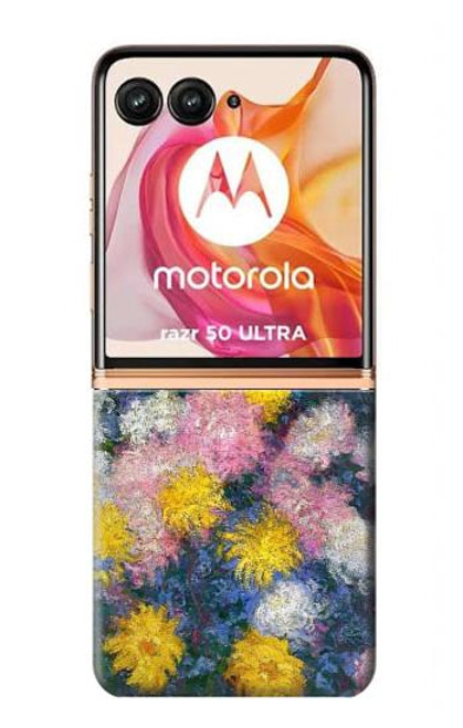 W3342 Claude Monet Chrysanthemums Hard Case and Leather Flip Case For Motorola Razr 50 Ultra