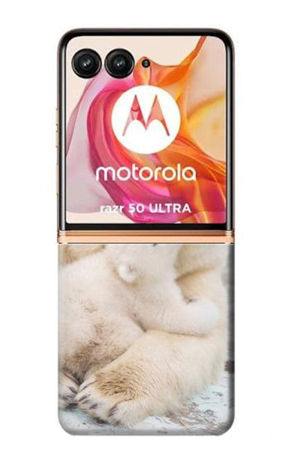 W3373 Polar Bear Hug Family Hard Case and Leather Flip Case For Motorola Razr 50 Ultra