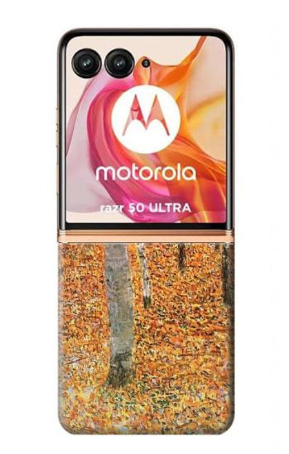 W3380 Gustav Klimt Birch Forest Hard Case and Leather Flip Case For Motorola Razr 50 Ultra