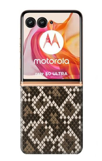 W3389 Seamless Snake Skin Pattern Graphic Hard Case and Leather Flip Case For Motorola Razr 50 Ultra