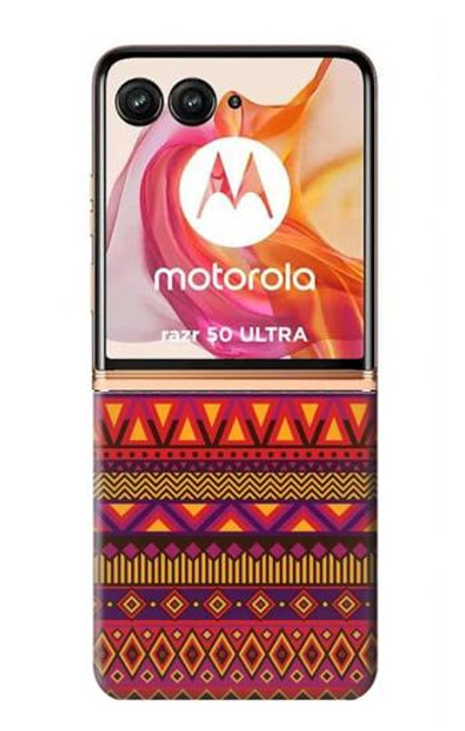 W3404 Aztecs Pattern Hard Case and Leather Flip Case For Motorola Razr 50 Ultra