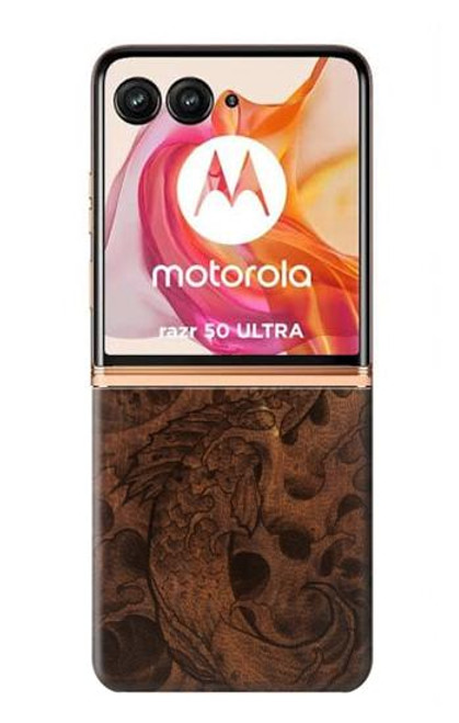 W3405 Fish Tattoo Leather Graphic Print Hard Case and Leather Flip Case For Motorola Razr 50 Ultra